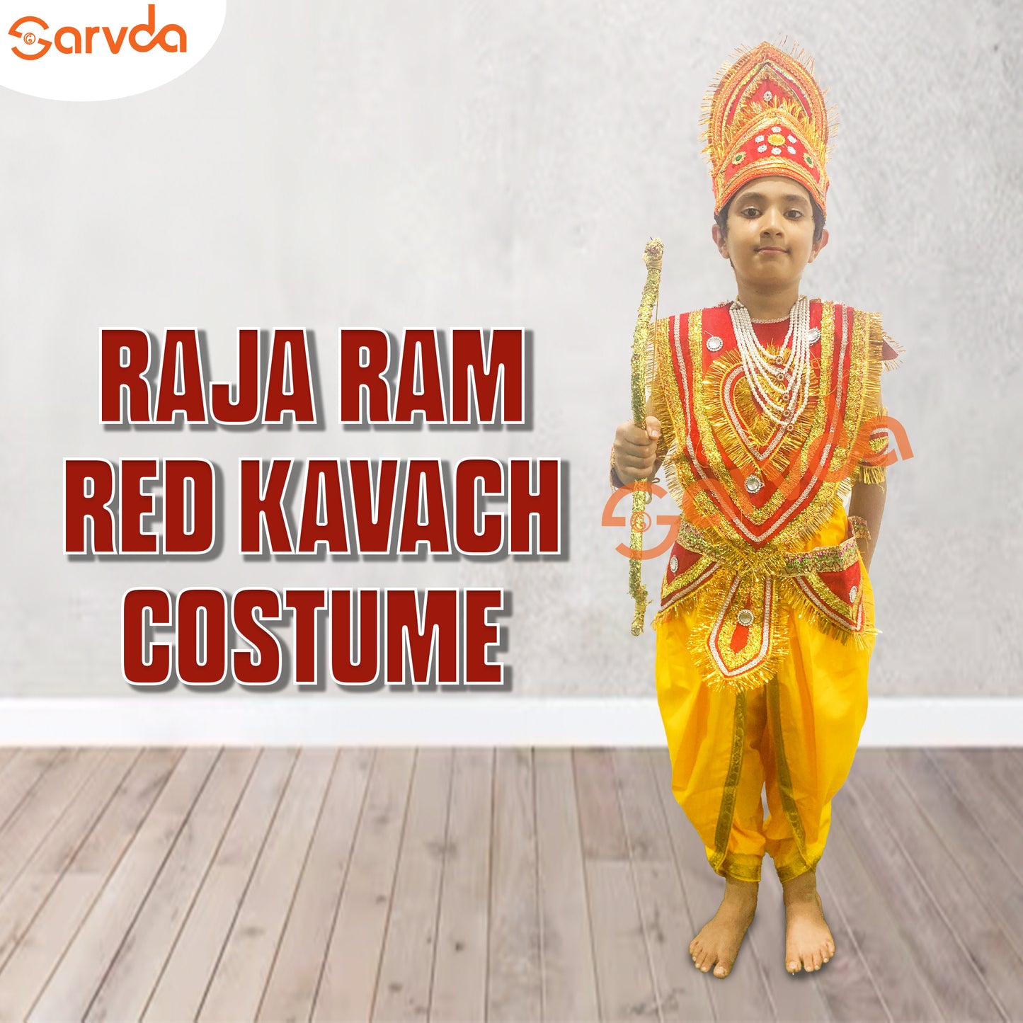 Kavach with Dhoti Raja Ram Costume- Red