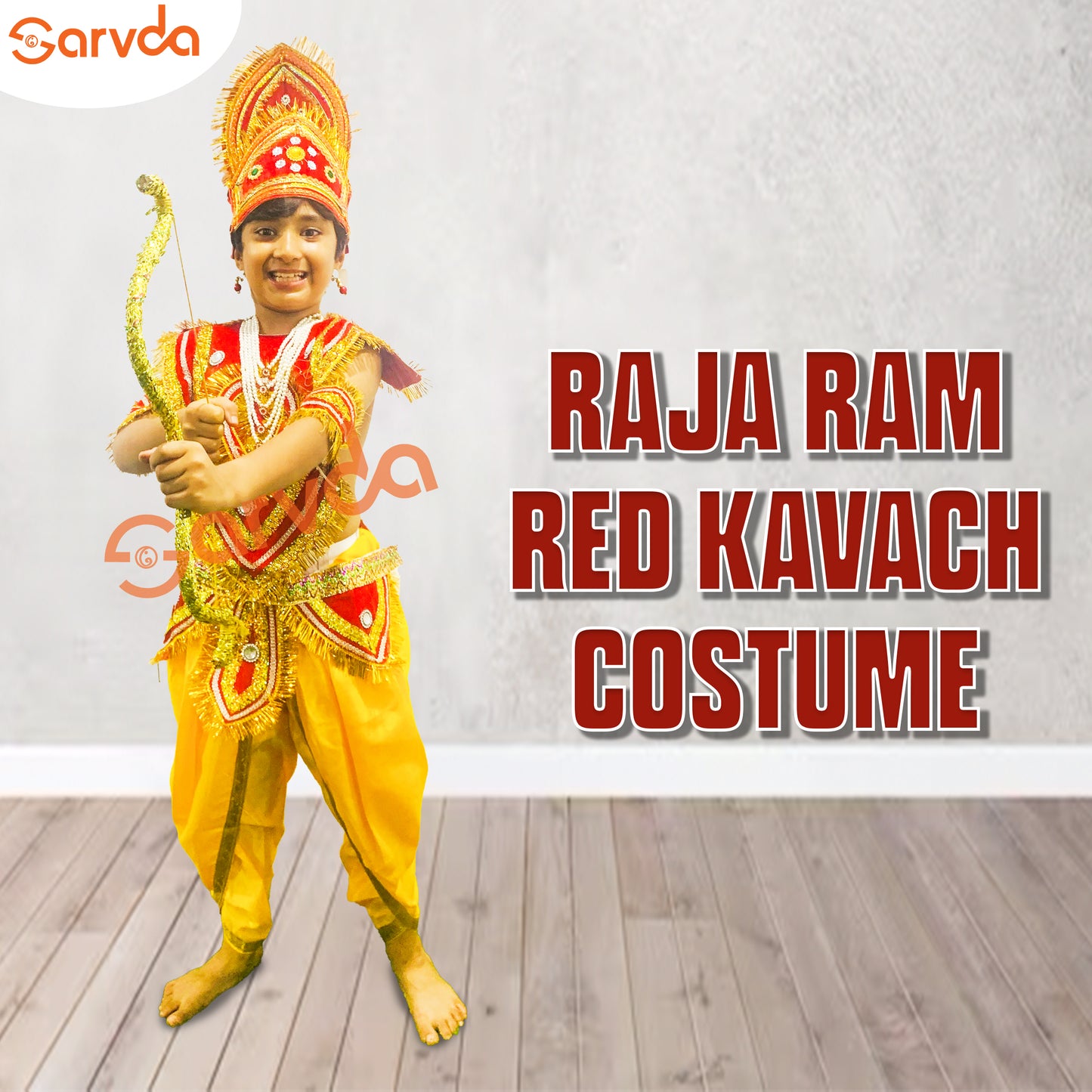 Kavach with Dhoti Raja Ram Costume- Red