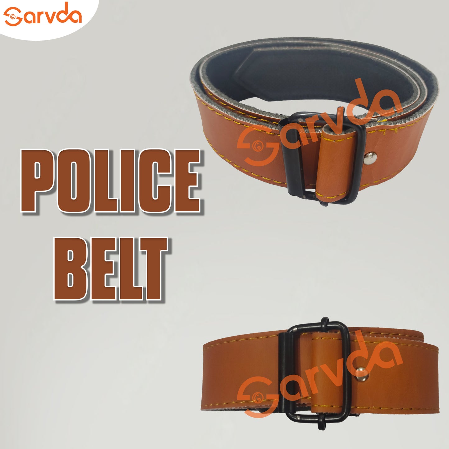 Police Belt  - Brown (Pack of 6  pcs)