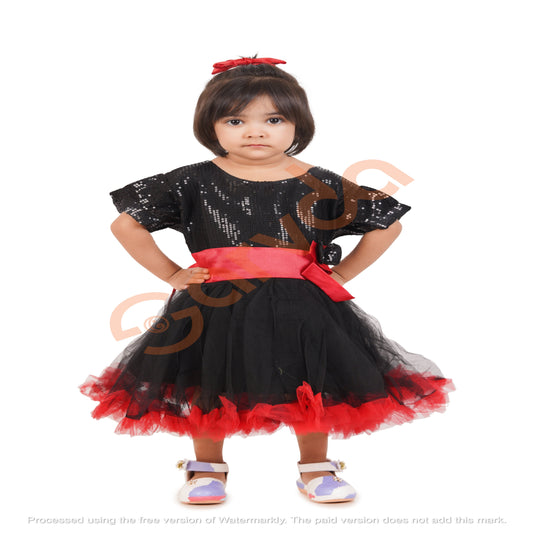 Flared Frock for girls- Black