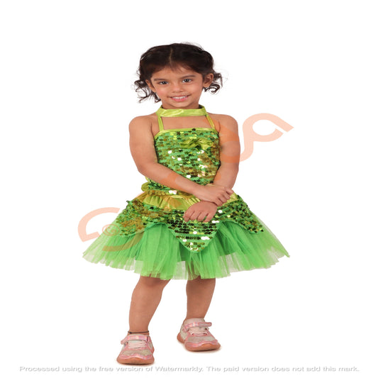 Western Girl Top and Skirt Set -Green Sequence