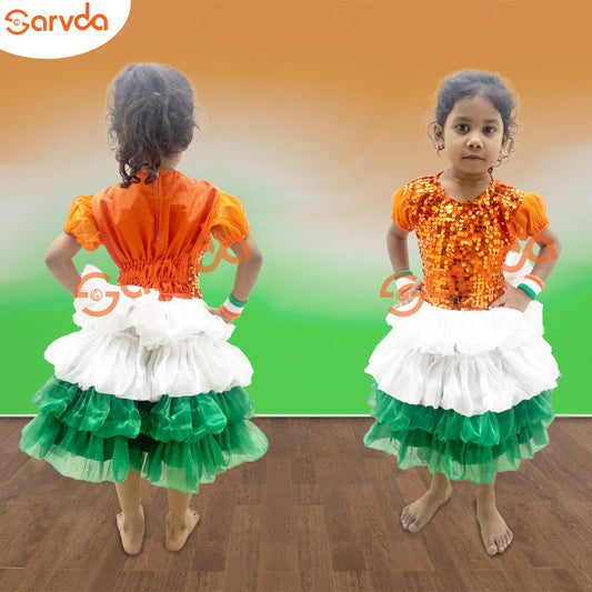 Tricolor / Tiranga Seqence frock Costume