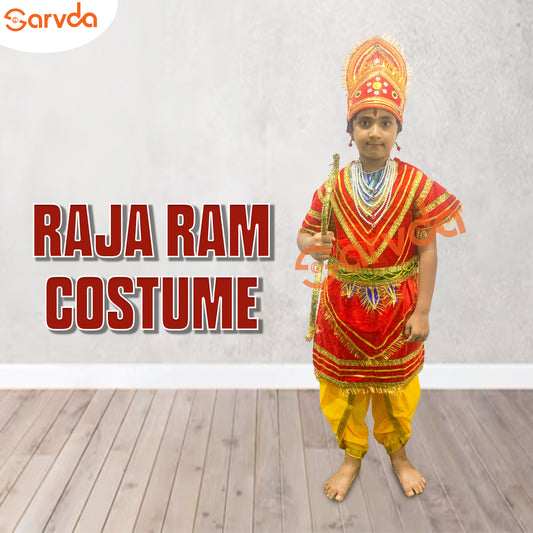 Raja Ram kids costume - Red Coat & Yellow dhoti