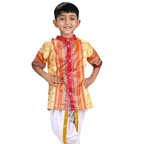 Assamese / Bihu Boy Indian State Kids Fancy Shirt/Kurta