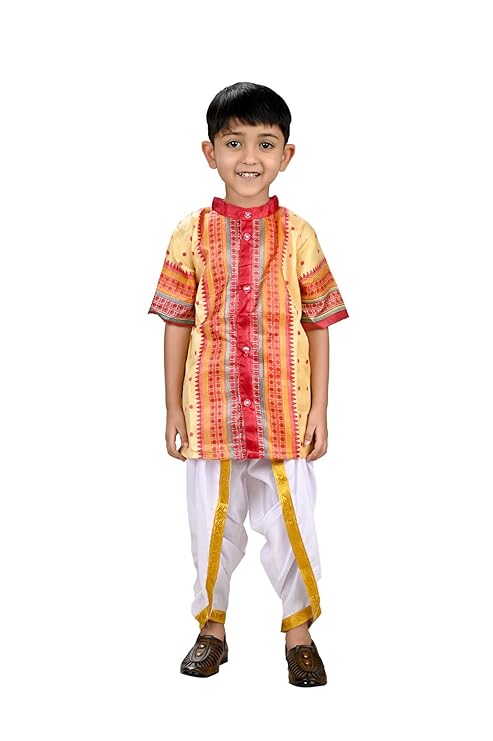 Assamese / Bihu Boy Indian State Kids Fancy Shirt/Kurta