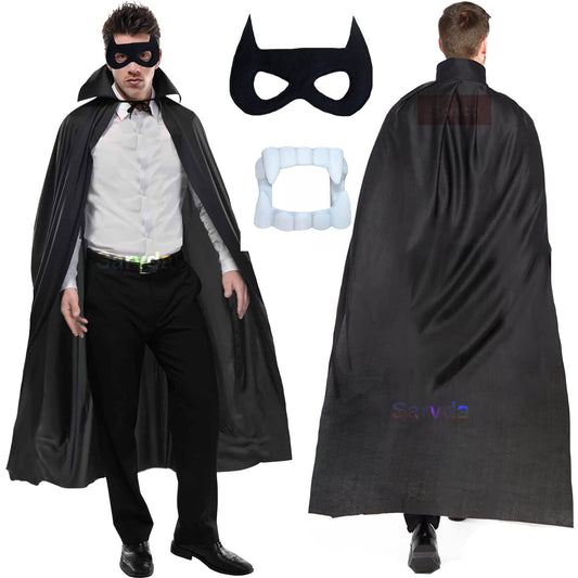 Halloween Plain Black Robe Adult Costume - Chairman Fabric