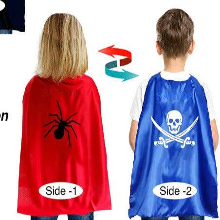 Halloween Reversible Cape (Blue/Red) Free size for kids