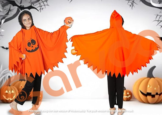 Orange Ponchu Ghost dress for Halloween