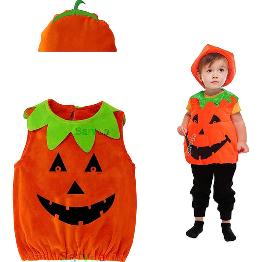 Pumpkin velvet Costume with cap