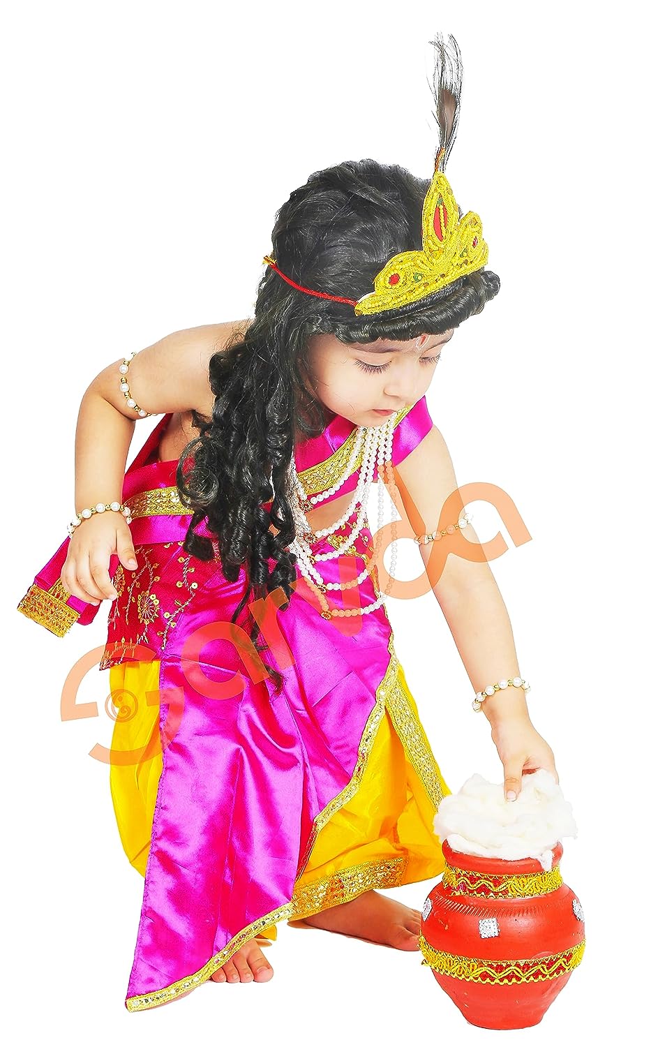 Buy Sarvda Krishna Dress for Kids | Shri Krishna Dress for Baby Boy |  Janmashtami kanha constume for boy and Girl Age 3 Months 6 Months, 1 2 3 4  5 6 7 8 Years (6-8 Years, Radha Rani Dress (Carat)) at Amazon.in