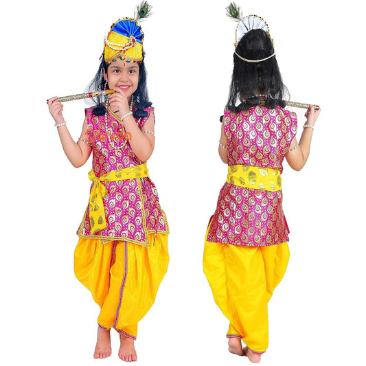 Magenta Kurta, Dhoti & Patka Krishna Dress