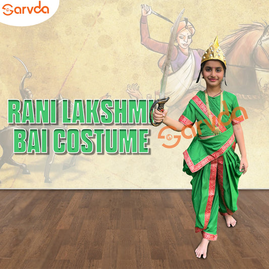 Marathi Saree / Rani lakshmi Bai costume (Green)- without accessories