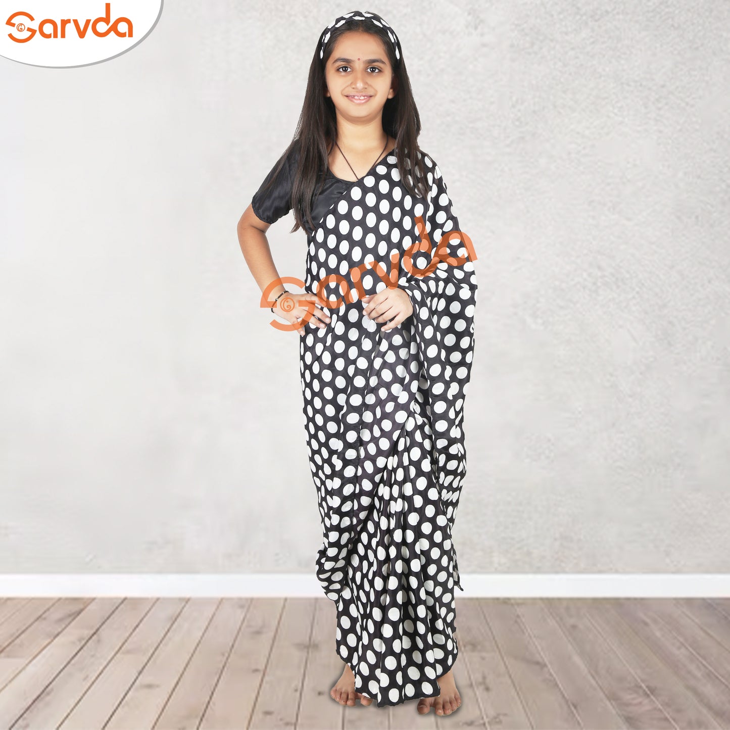 Polka Dot Saree Kids Costume