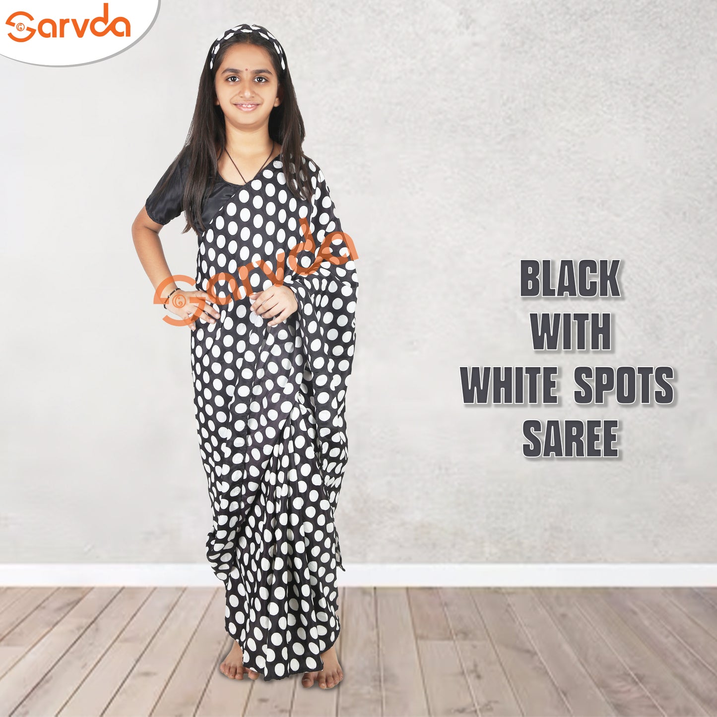 Polka Dot Saree Kids Costume