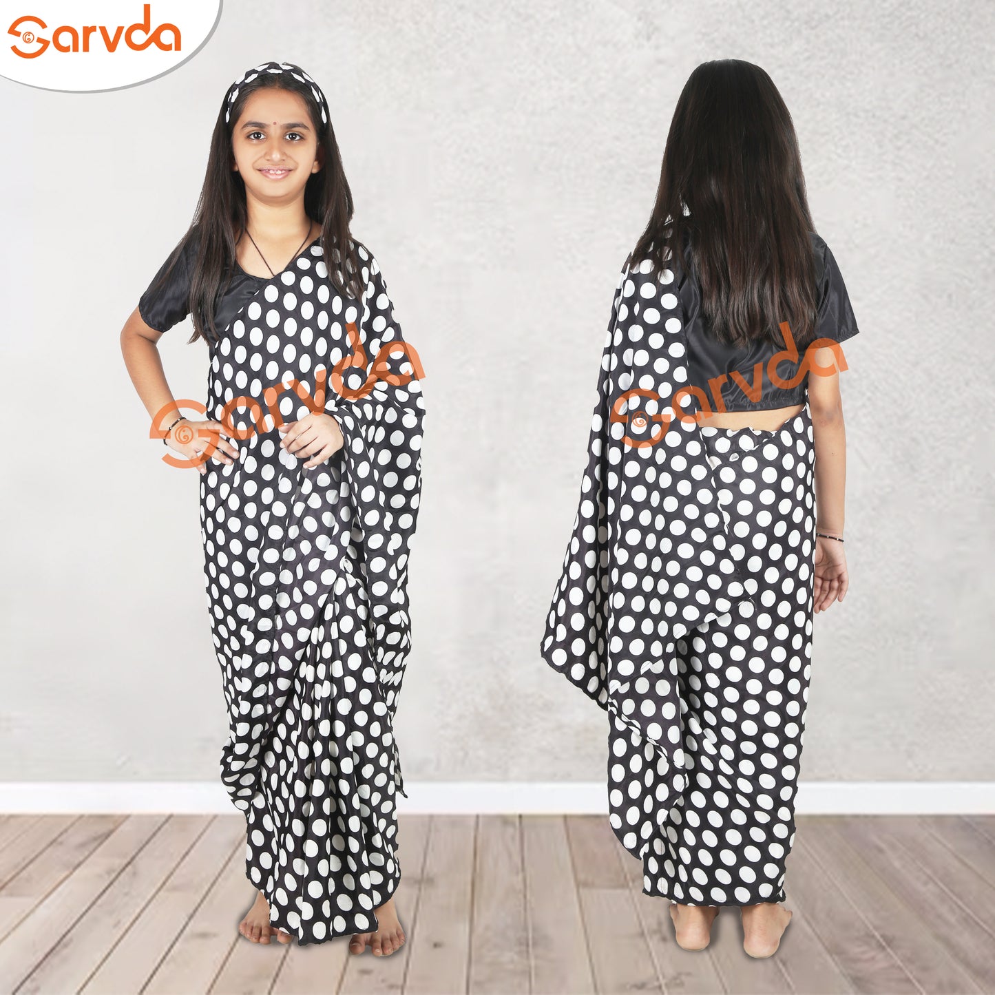 Polka Dot Saree Kids Costume