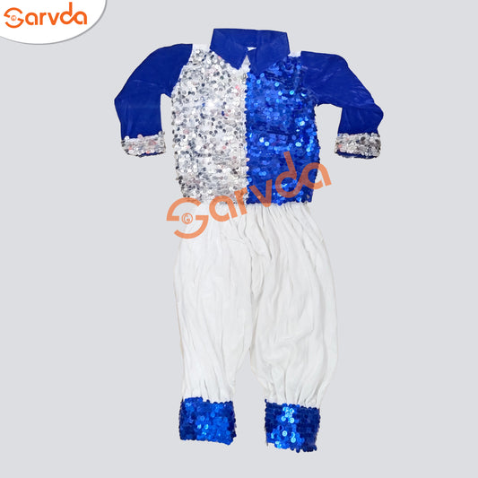 Blue Shirt with White Herum Set for Boys