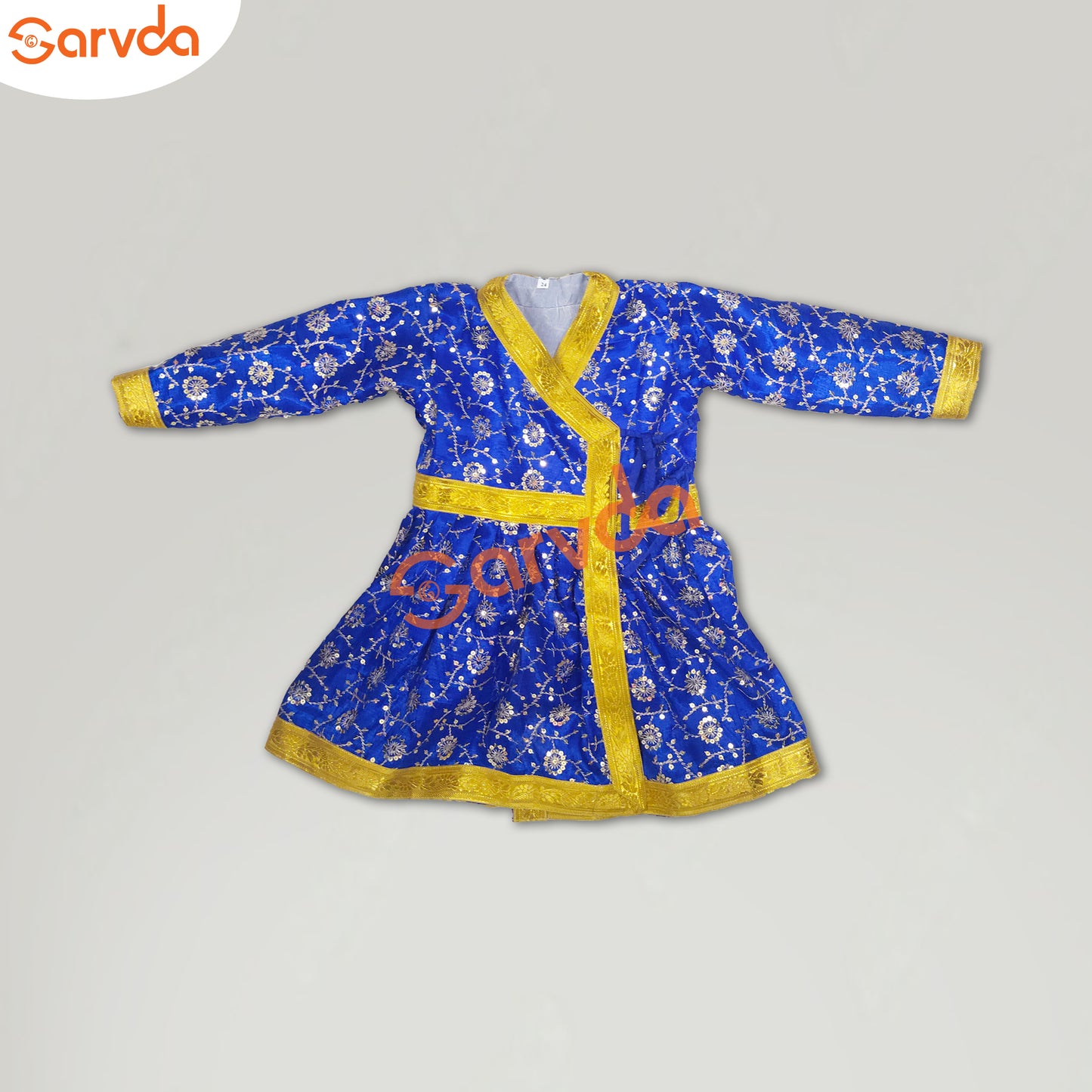 Embroidery Blue Angrakha with Pajama (God/Akabar/Maharaja/Marathi/Shivaji/Others)