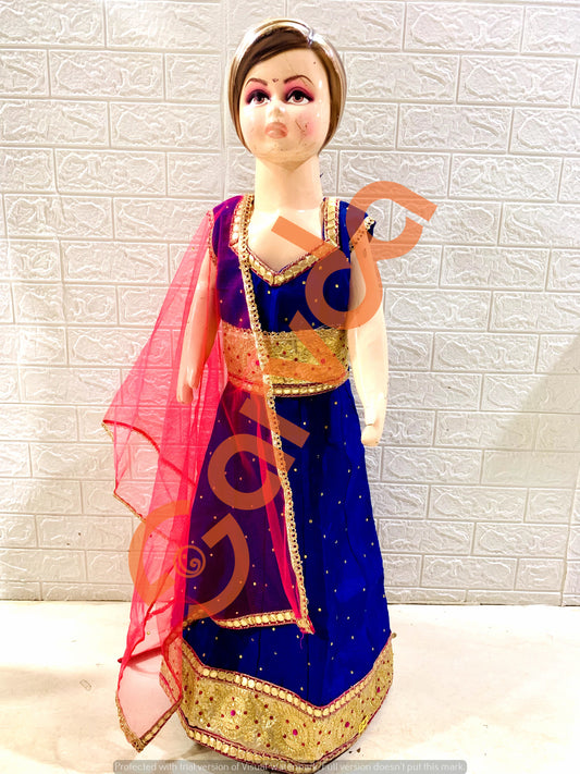 Lehenga-Choli And Duppata- Blue