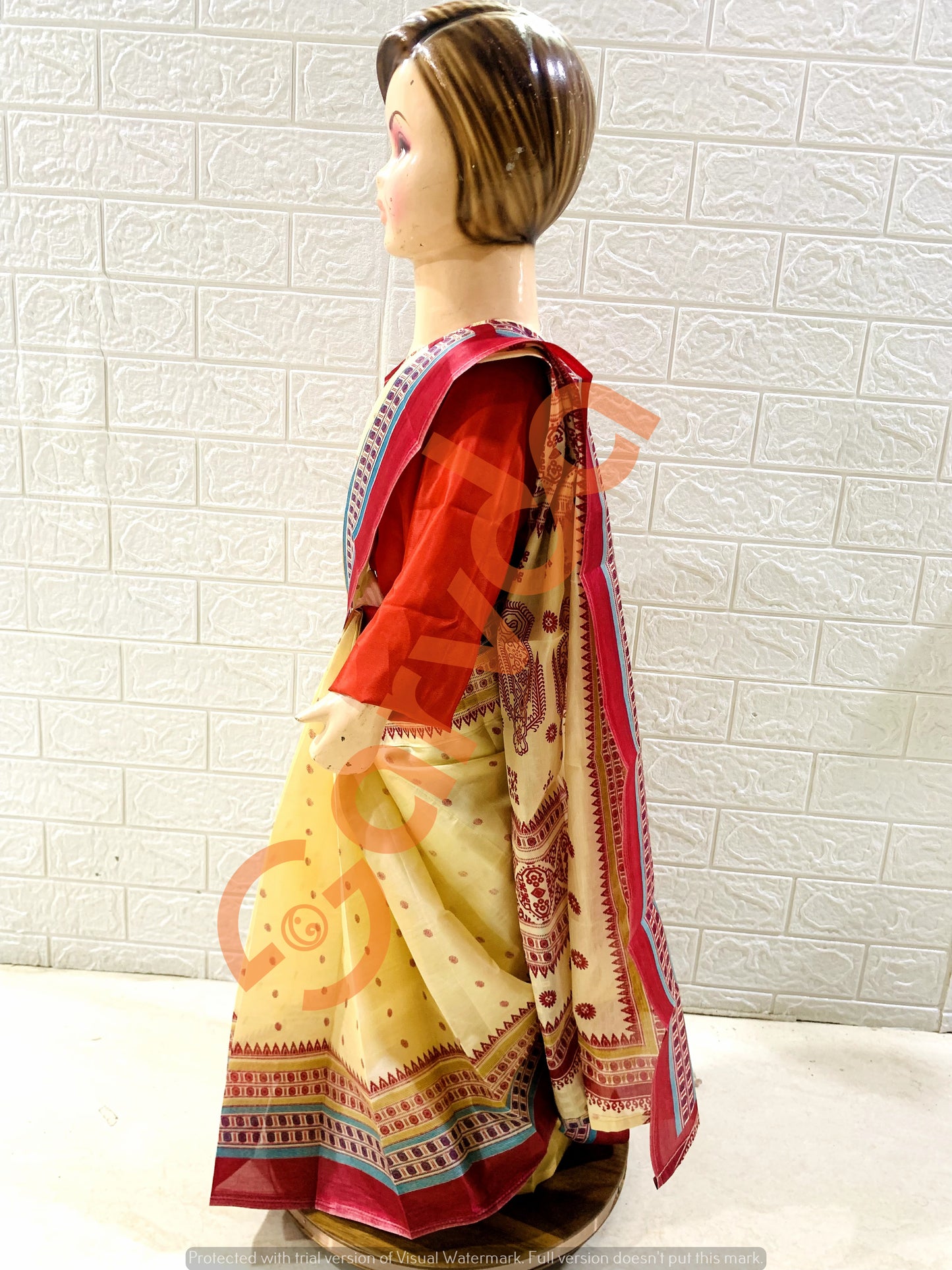 Assamese / Bihu  Saree Girl  Indian State Kids Fancy dress - Prestitched Ready to wear saree