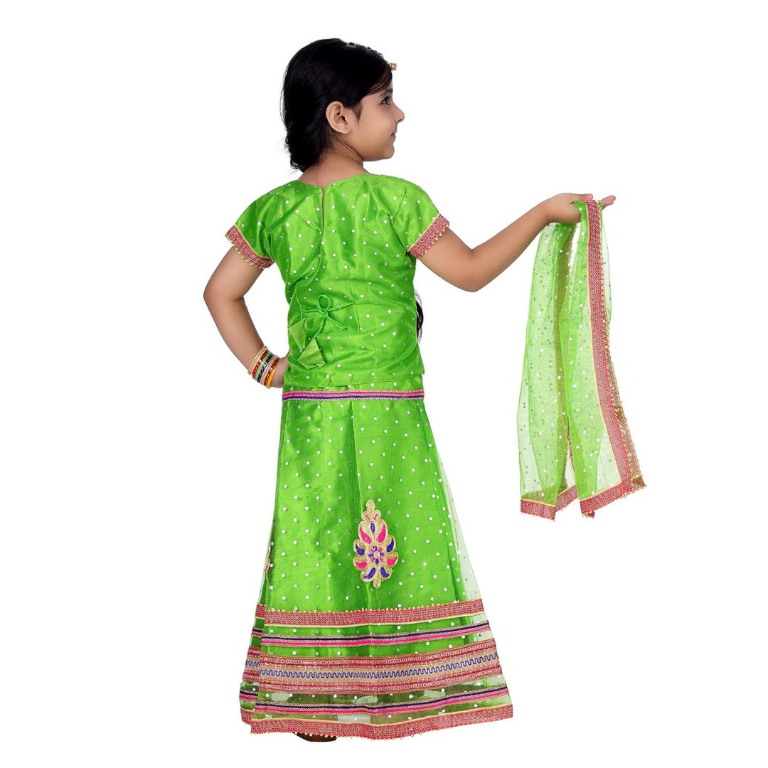 Lehenga Choli with Duppatta Full Set- Green (Garba/Radha/Rani/Dance)