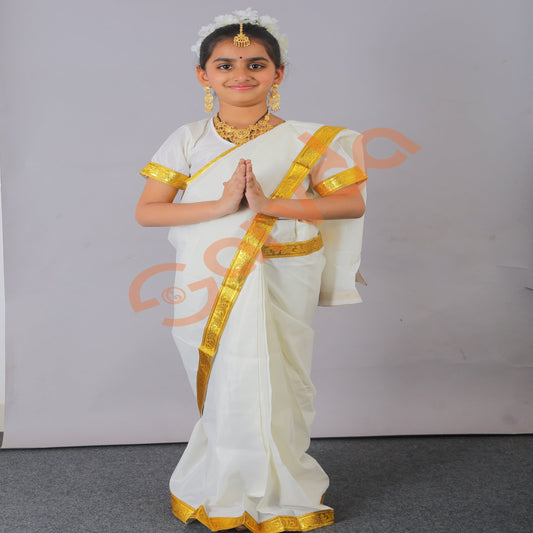 South Indian Saree with Blouse for kids