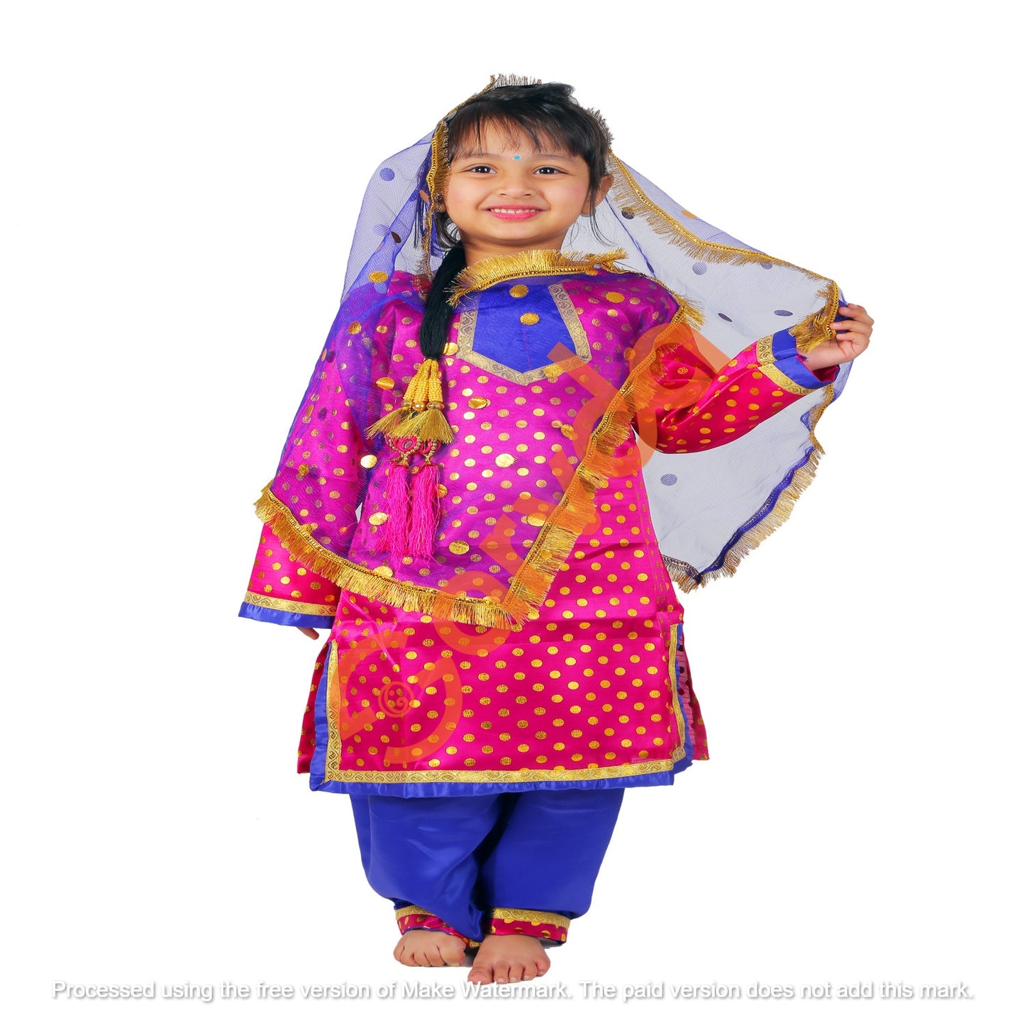 Punjabi Suit for girls - Salwar, Suit and Duppatta - Pink