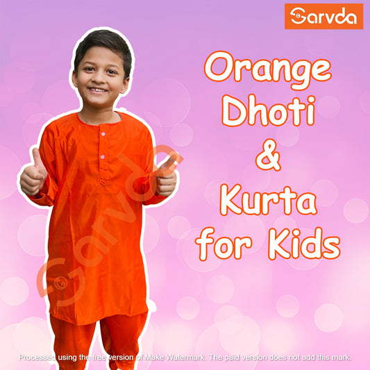 Orange Dhoti & Kurta Costume