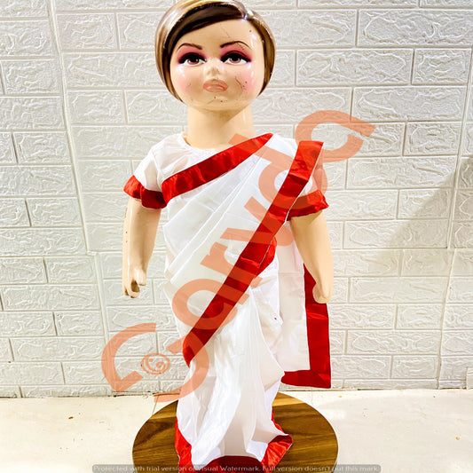 Red Border white Saree- Indira Gandhi/Sarojini Naidu