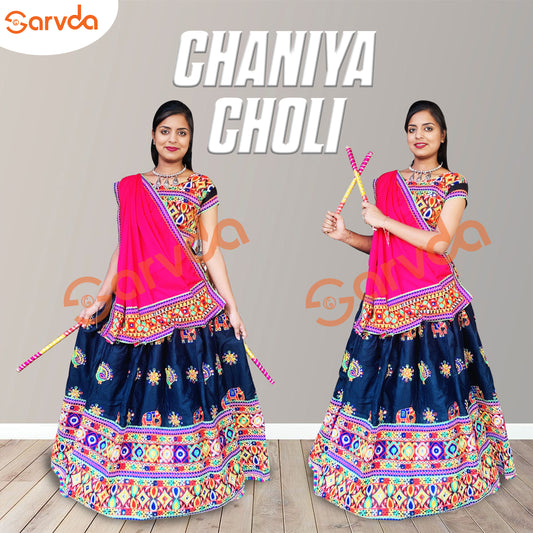 Navratri Special Chaniya Choli Set  For Adults- Assorted colour