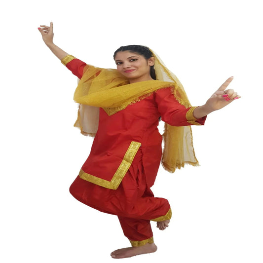 Punjabi Suit with Net Chunni -Assorted Color