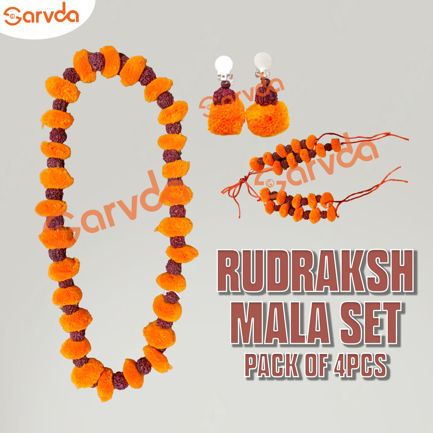 Rudraksha/ Vanvasi  Mala Set - Pack of 4 pcs