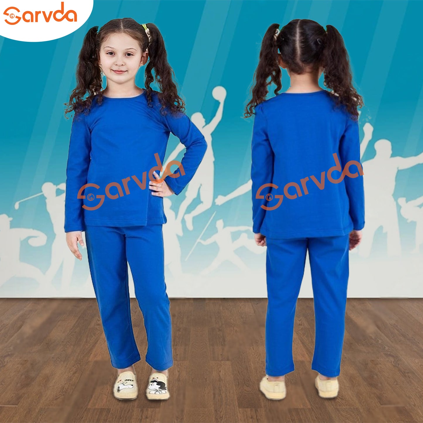 Aerobic dress/Plain Track Suit or Inner - Blue