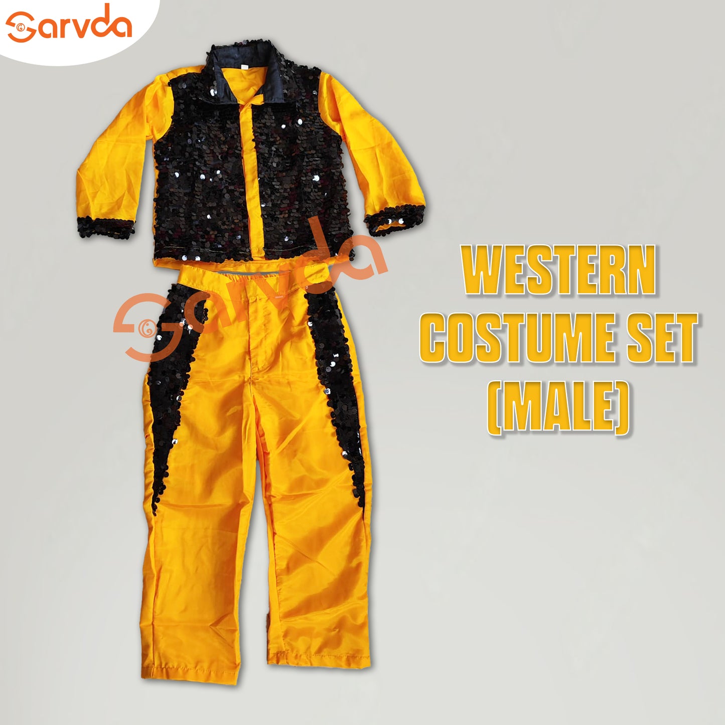 Black Shirt and Yellow Pant Set - Western dress for boys