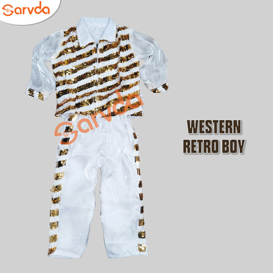 Western Retro Boy Costume - Golden White