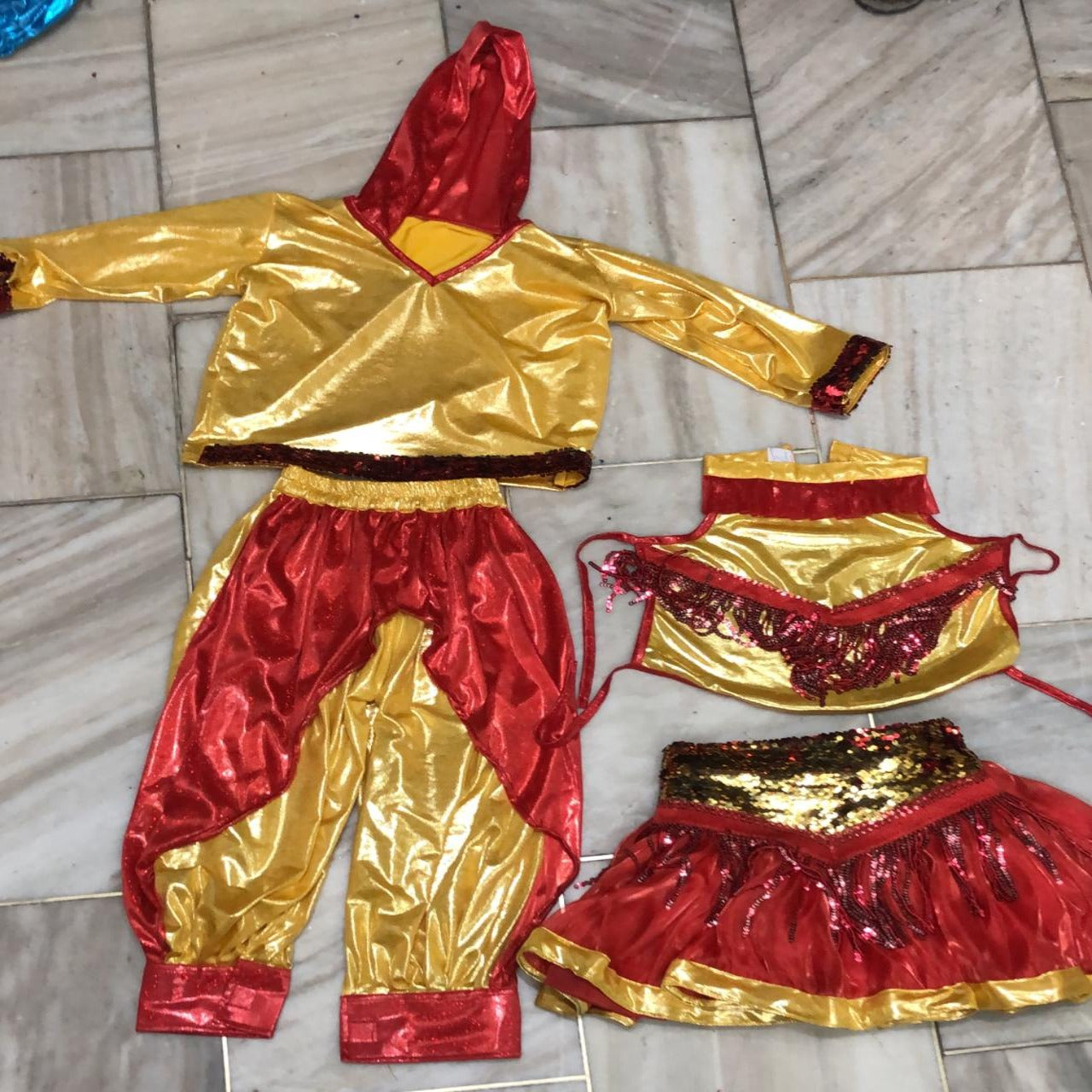 Red Golden Rimjhim Western Set Boy Only