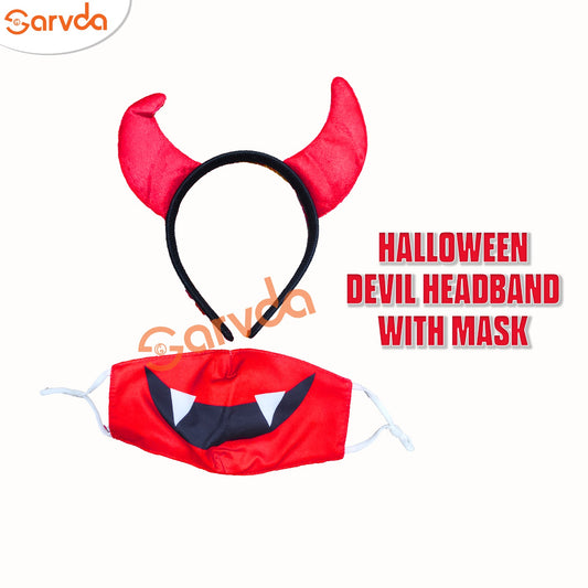 Halloween Devil headband with mask