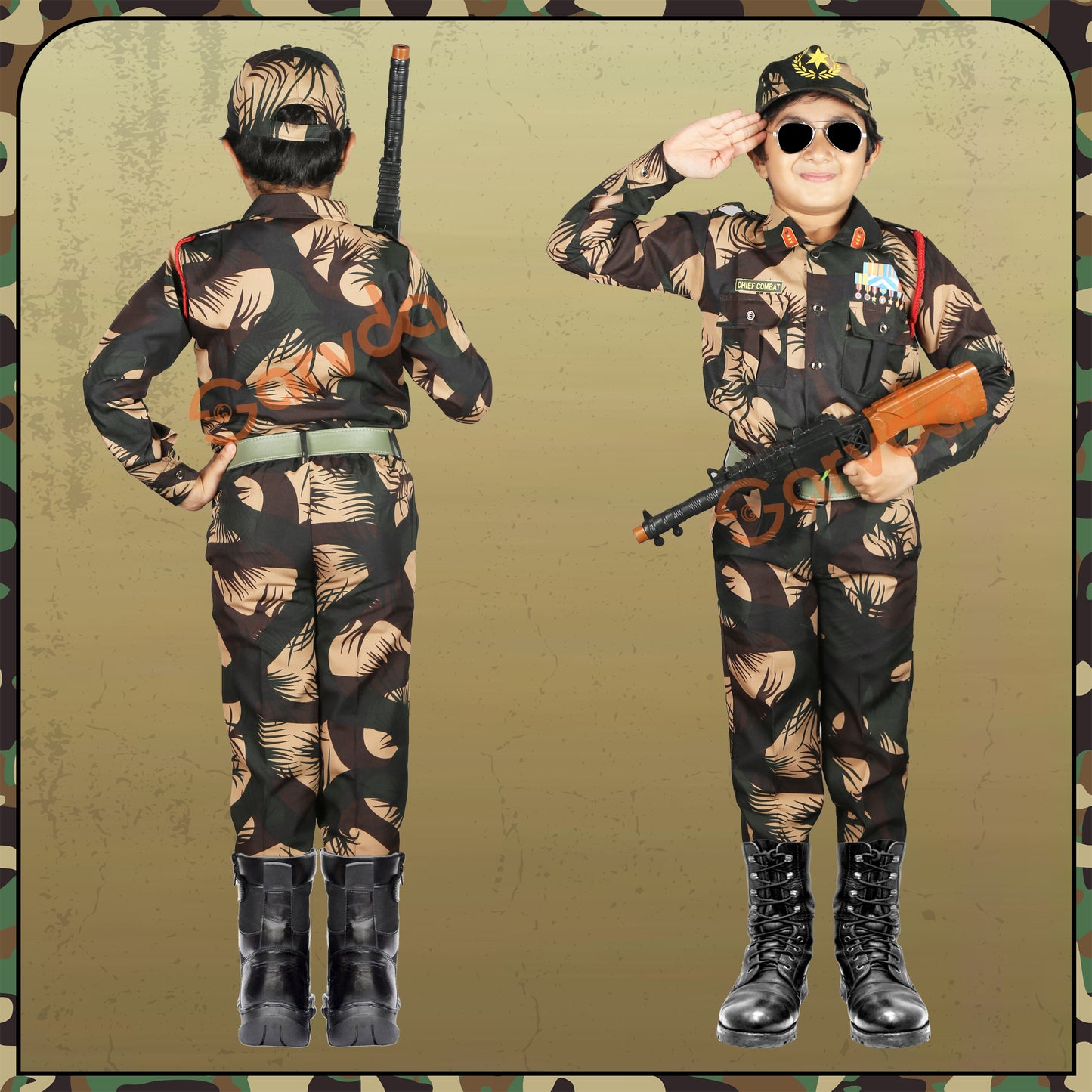 Sarvda Army Dress - Without Accessiores (Superfine fabric & perfact size)