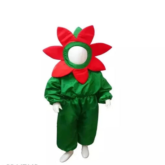 Red- Single Layer flower  Costume Cutout Without Jumpsuit