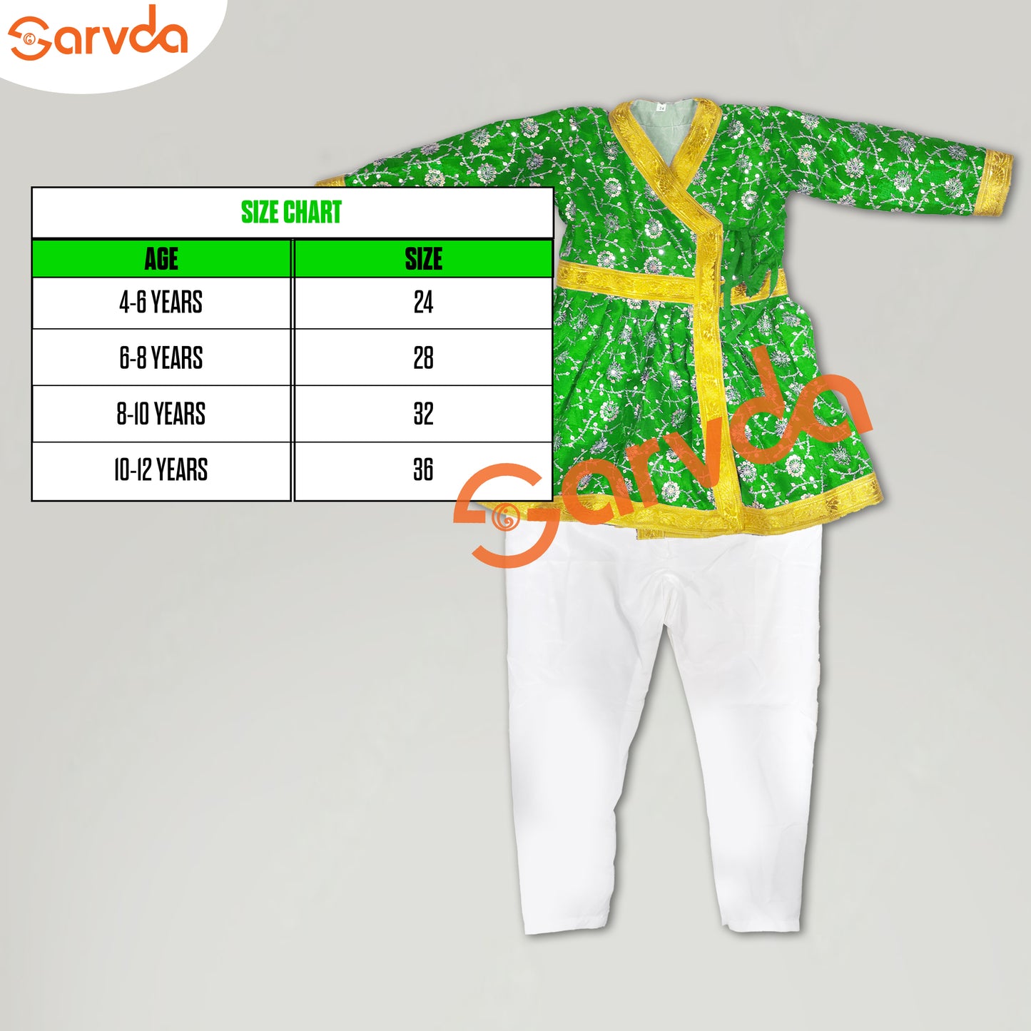 Embroidery Green  Angrakha with Pajama (God/Akabar/Maharaja/Marathi/Shivaji/Others)