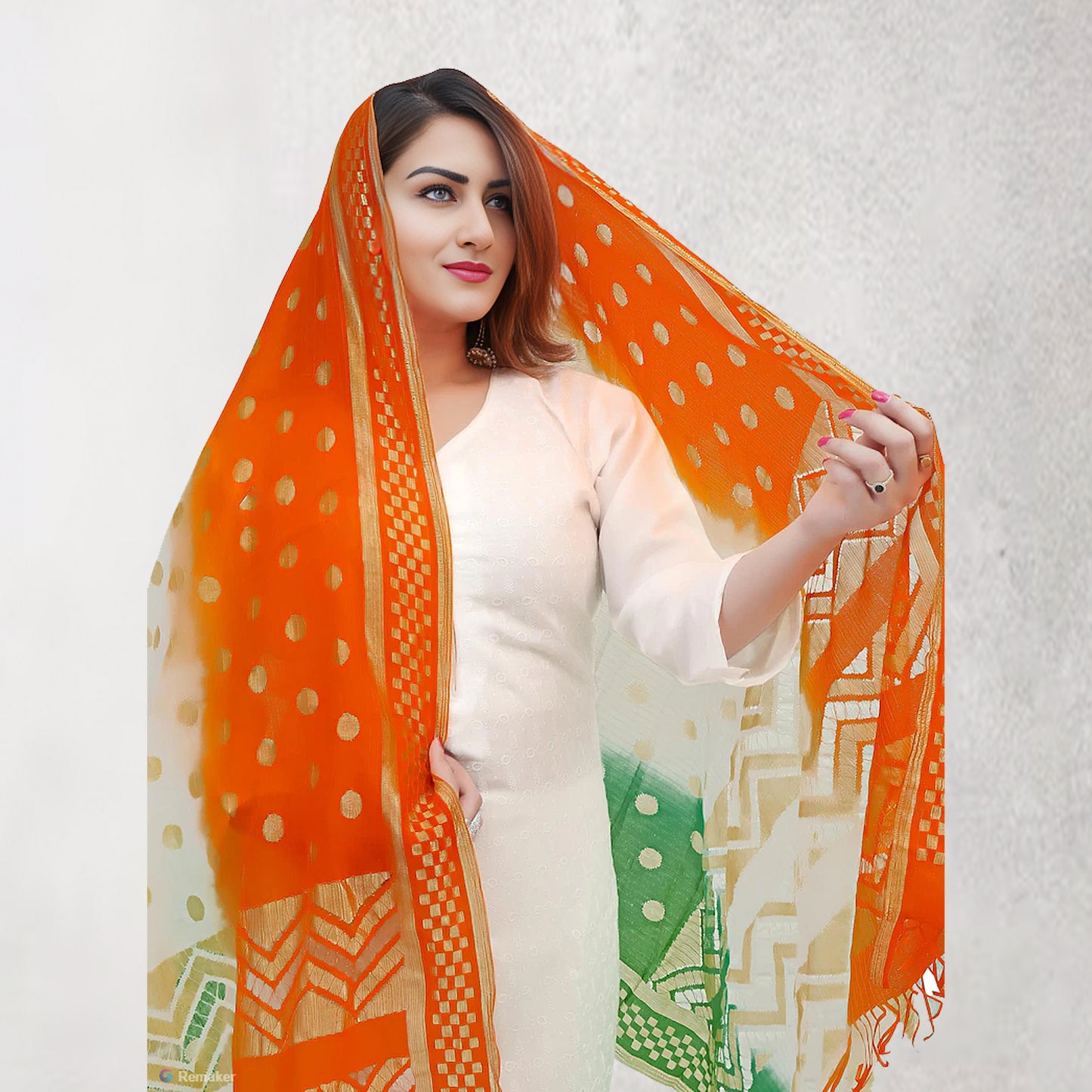 Printed Tiranga Dupatta