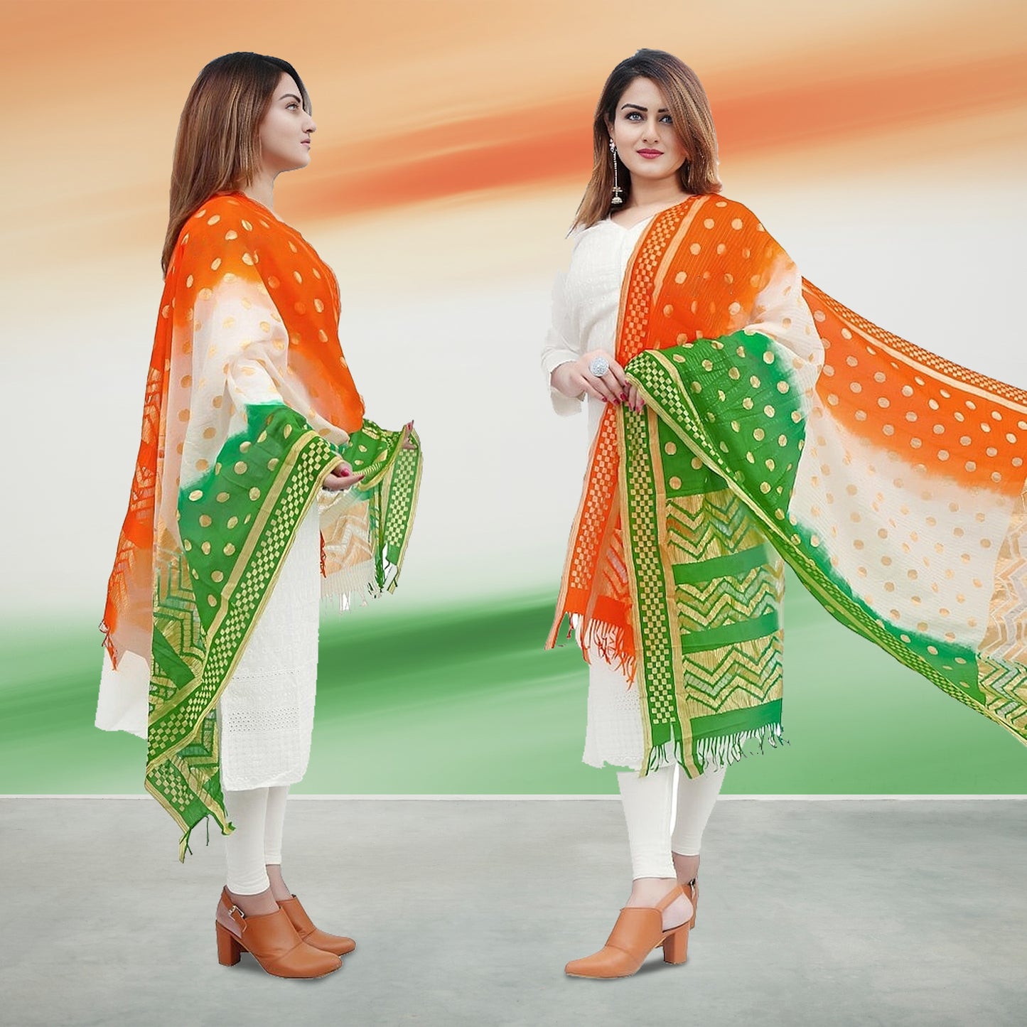 Printed Tiranga Dupatta