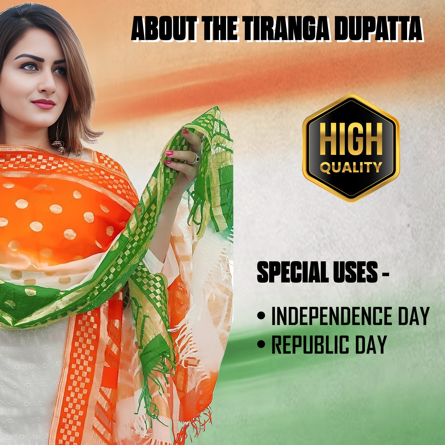 Printed Tiranga Dupatta