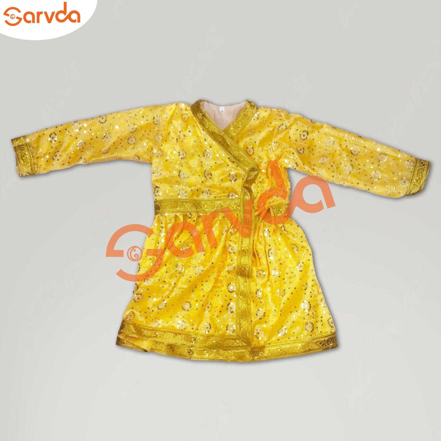 Embroidery Yellow Angrakha with Pajama (God/Akabar/Maharaja/Marathi/Shivaji/Others)